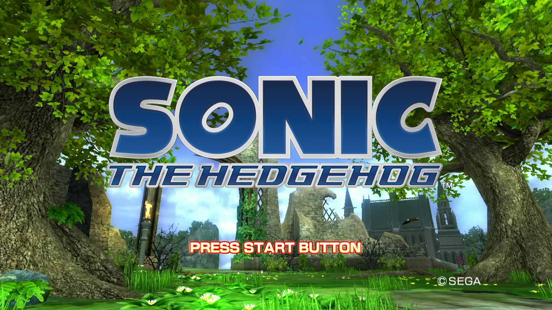 game title press start screen