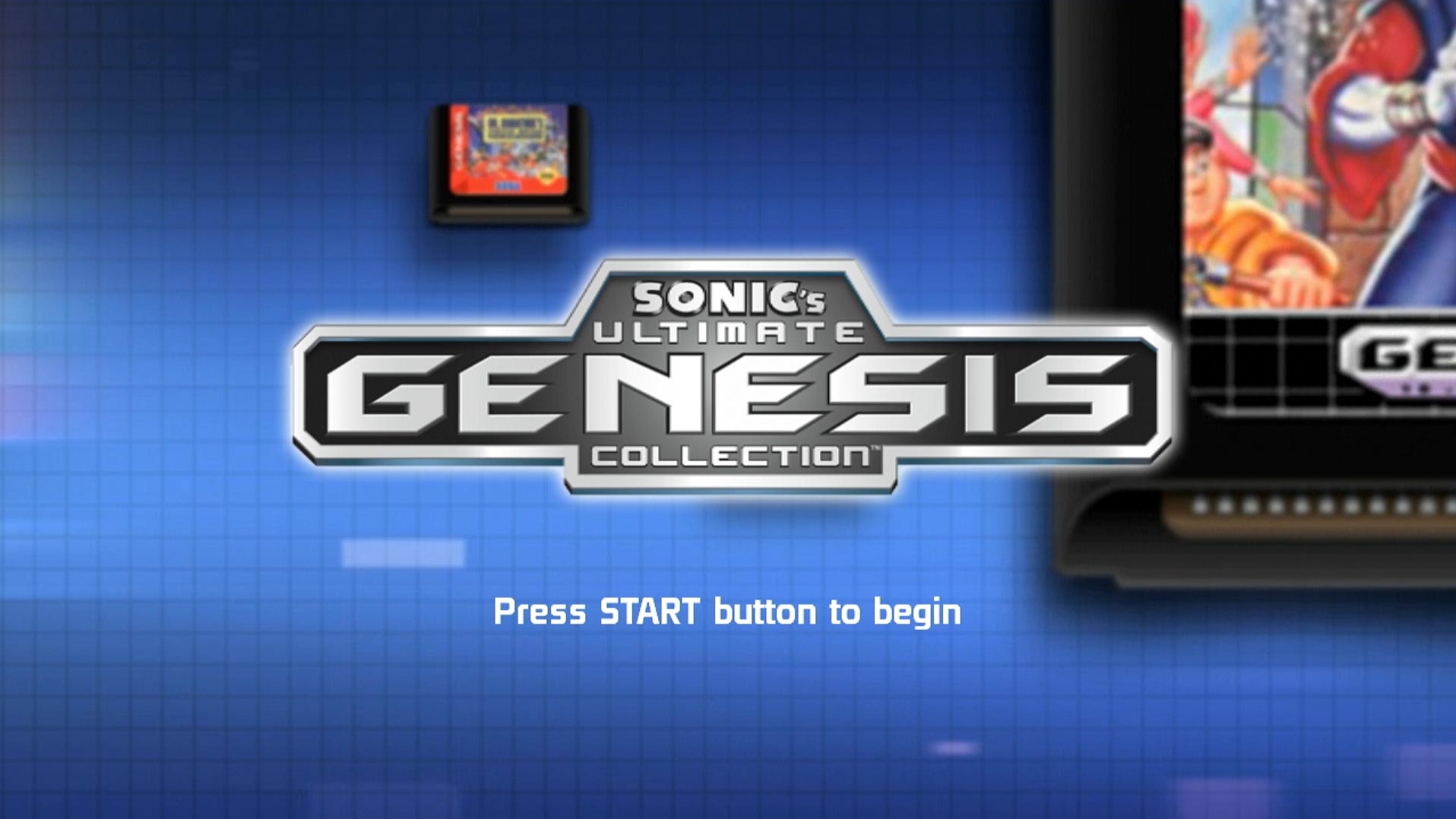 game title press start screen