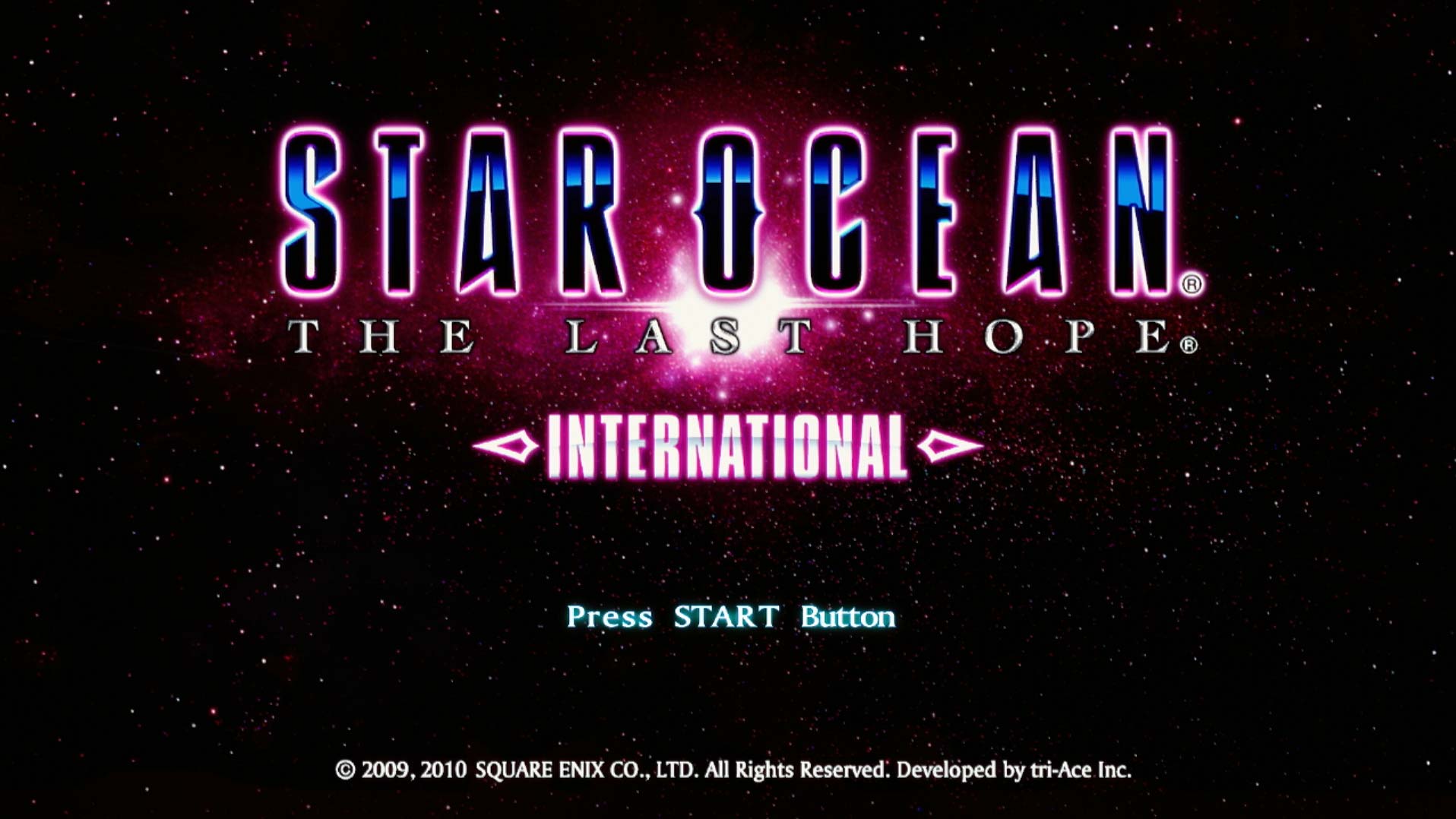 game title press start screen