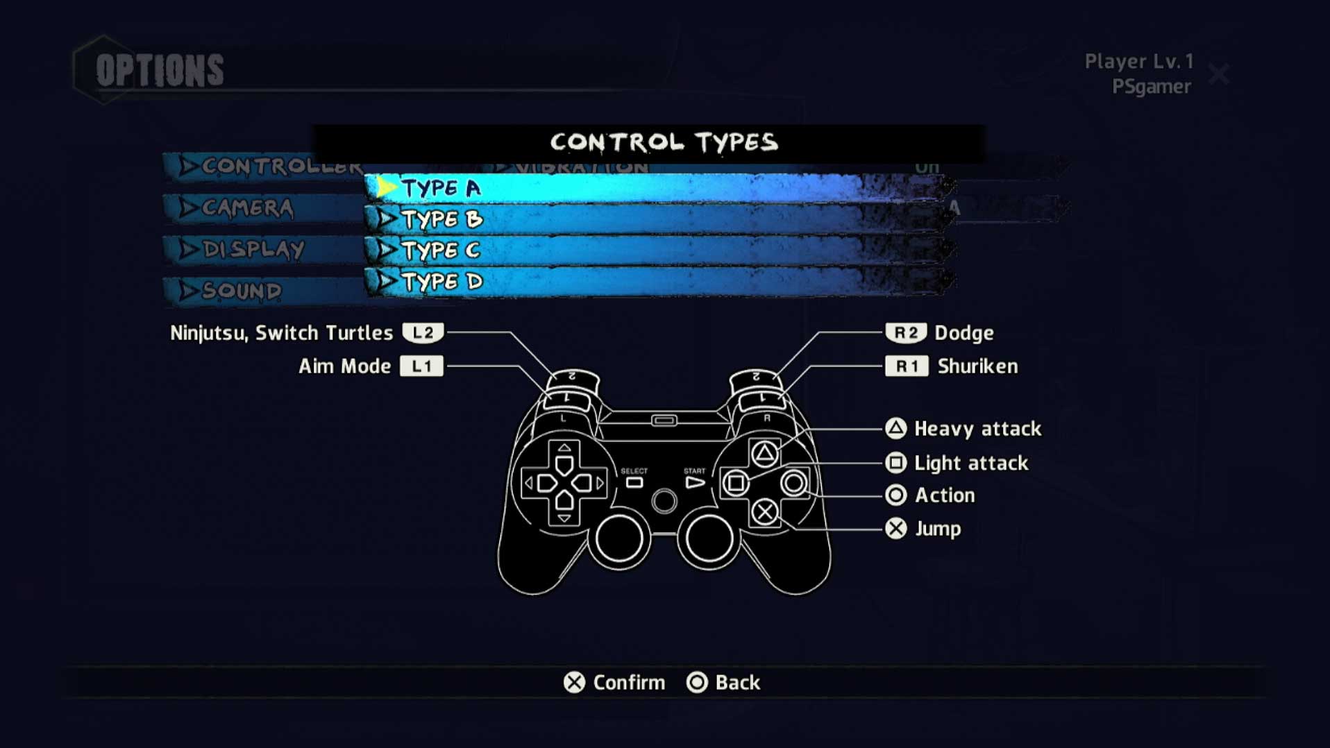 game controller button layout