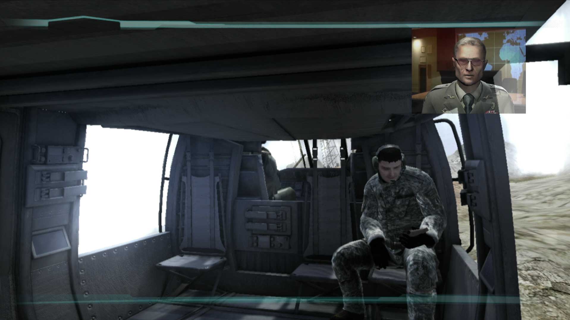 Ghost Recon Advanced Warfighter PS3 mission briefing helicopter ride