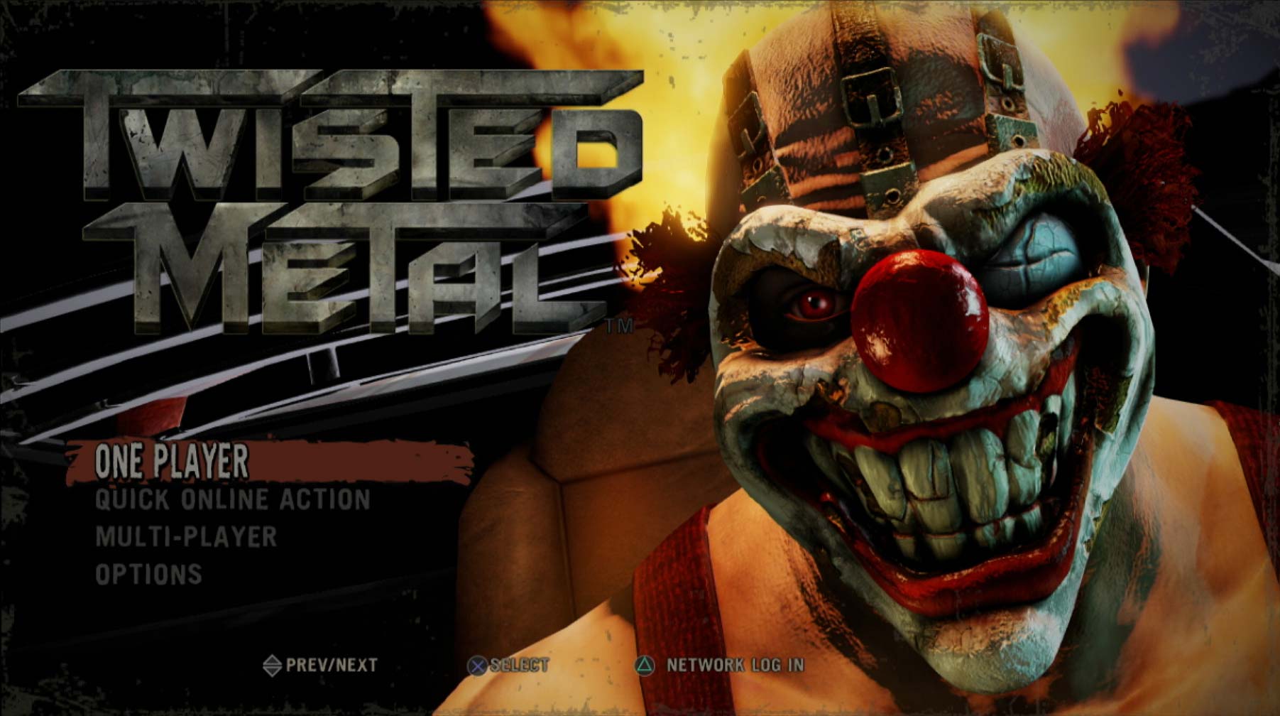 video game main menu screen