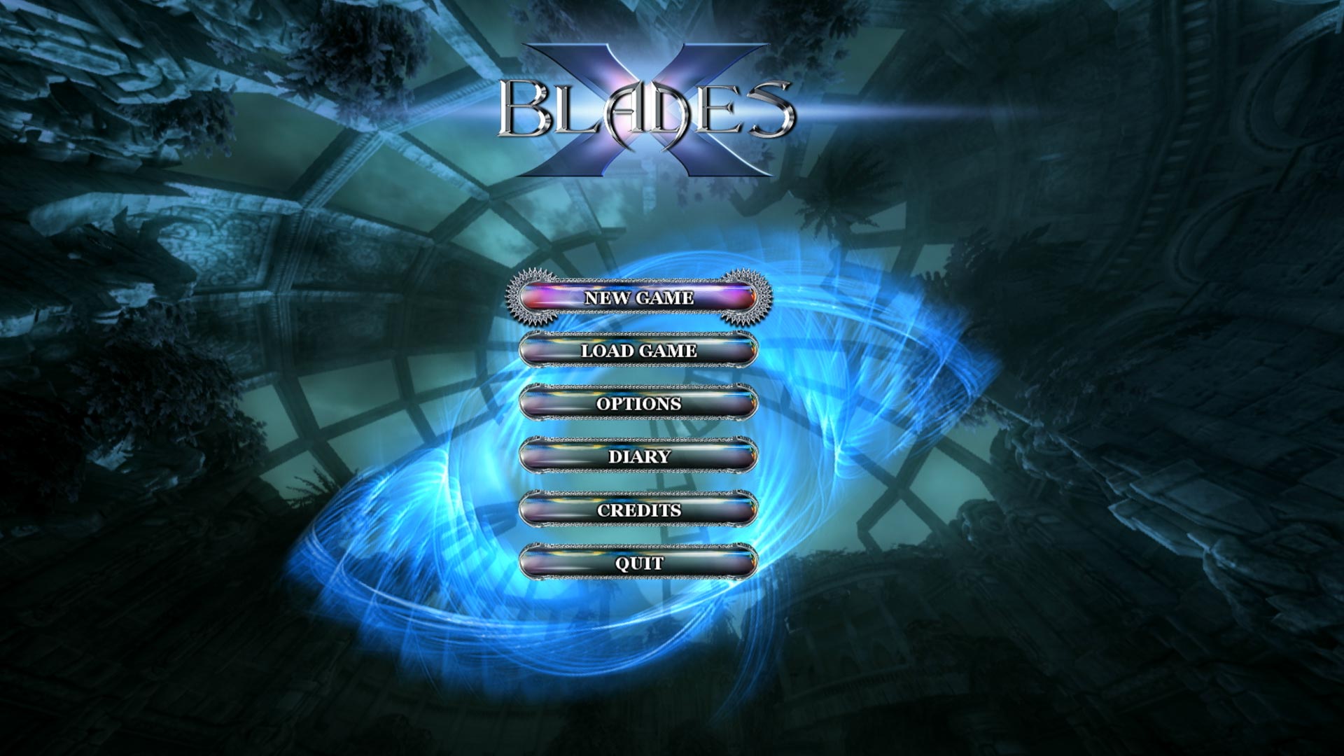 X-Blades PS3 game main menu