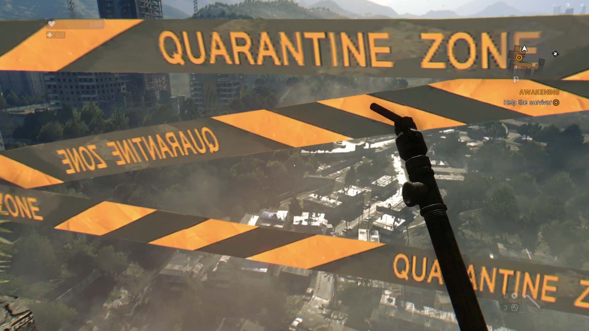 Dying Light PS4 quanrantine zone caution tape