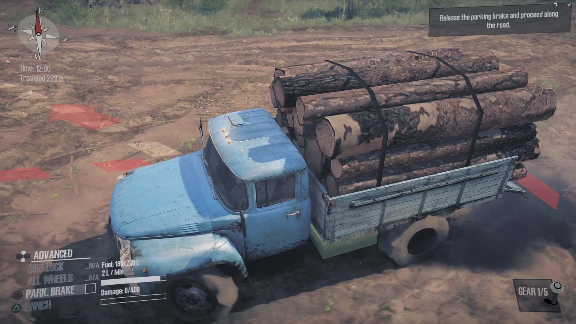 MudRunner American Wilds Edition PS4 log truck side view