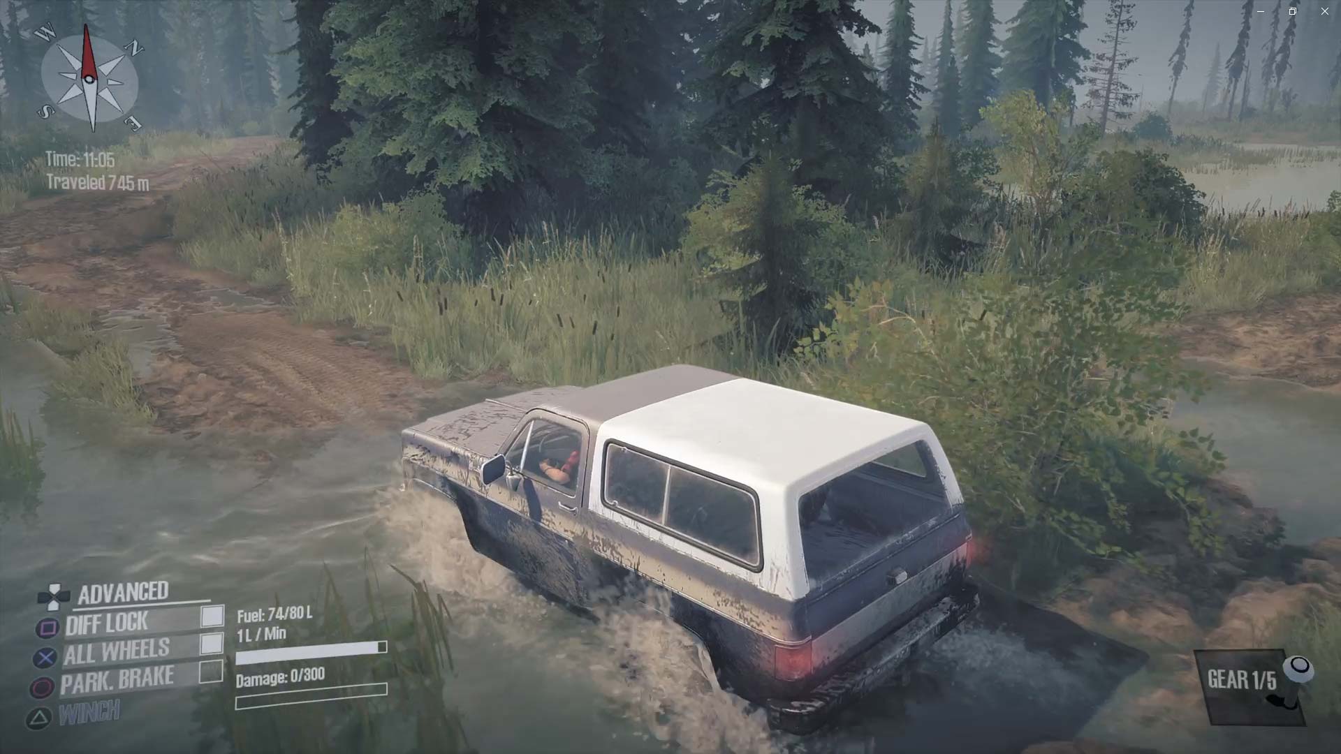 MudRunner American Wilds Edition PS4 water ponding driving