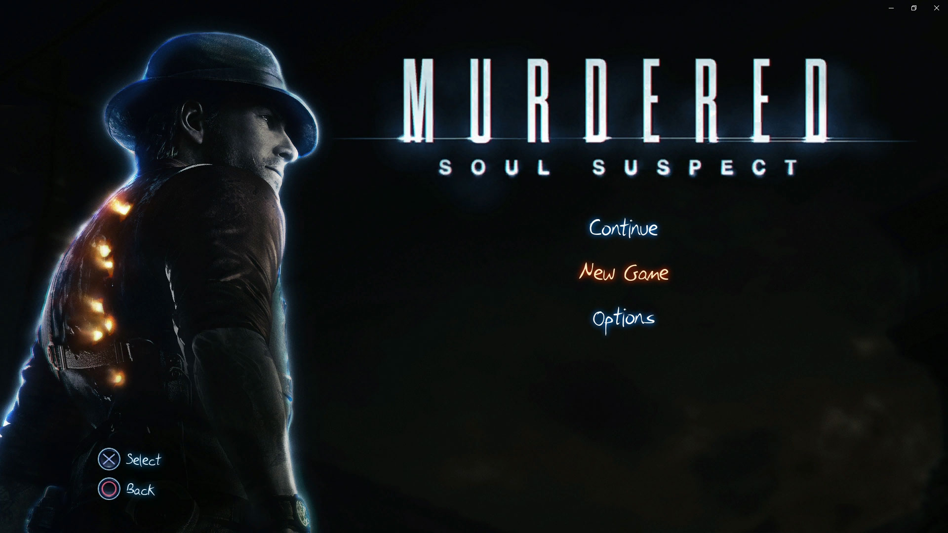 Murdered Soul Suspect PS4 game title start screen